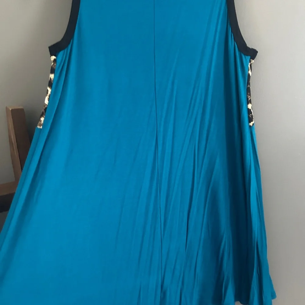 Blue and Leopard Print Sleeveless Tunic/Dress Size M - Picture 3 of 4